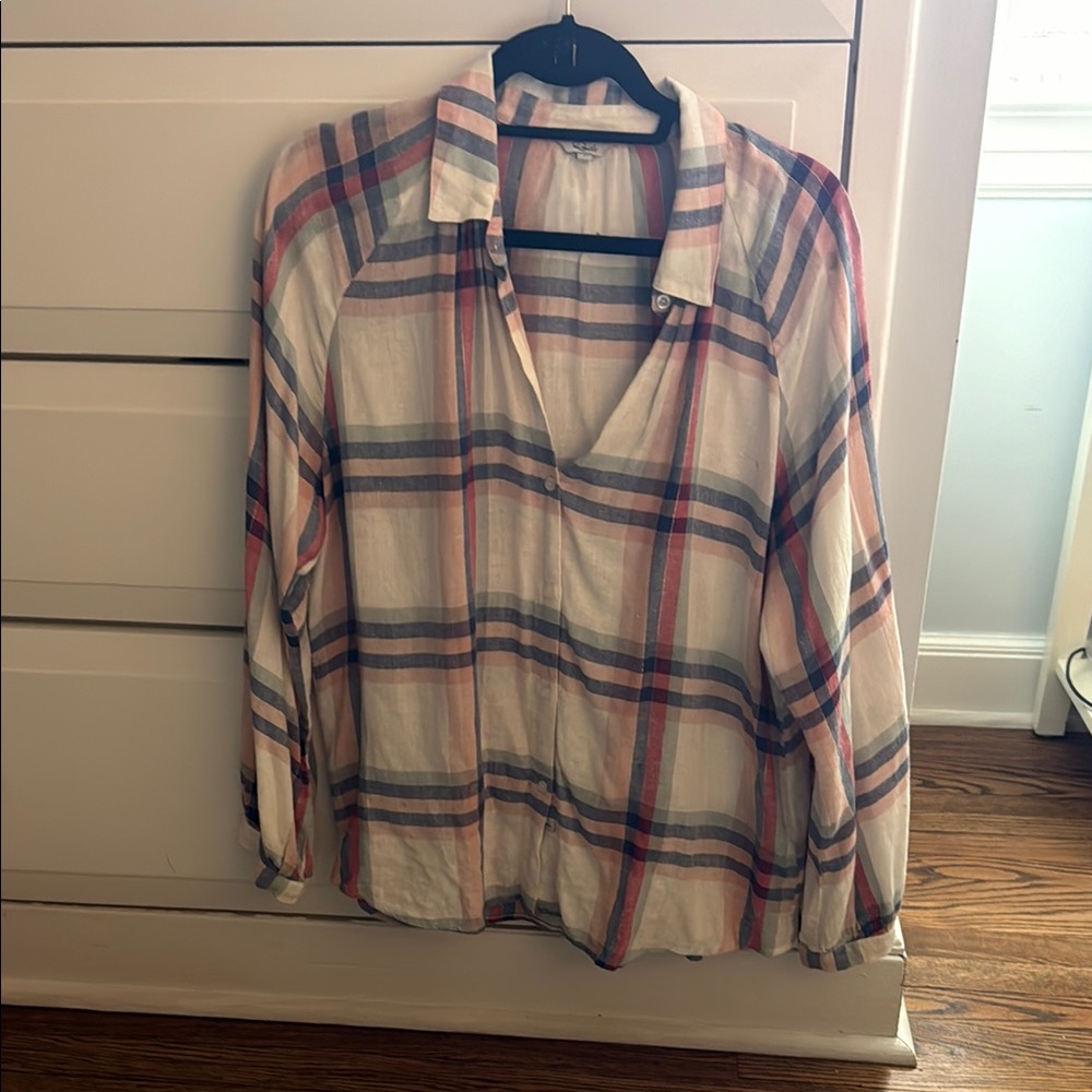 Plaid Button-Up Shirt
